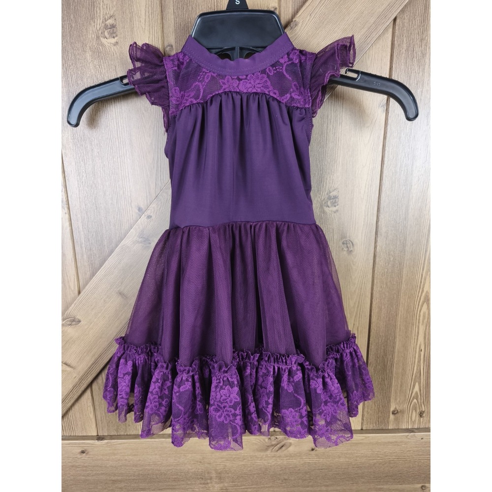 Weissman Purple Lace Tulle Dance Costume Dress Girls XSC Recital Pageant